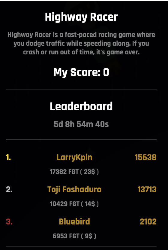 FlozoGames's tweet photo. The leaderboard is on fire with fierce competition! 
You still have time to jump in and claim your spot before the ultimate showdown ends on Sunday 🏆 
Don't miss out on the thrill, join the action now! 
#BNB #bsc #gaming #games #GameFi #crypto https://t.co/68n4ZHPZKX