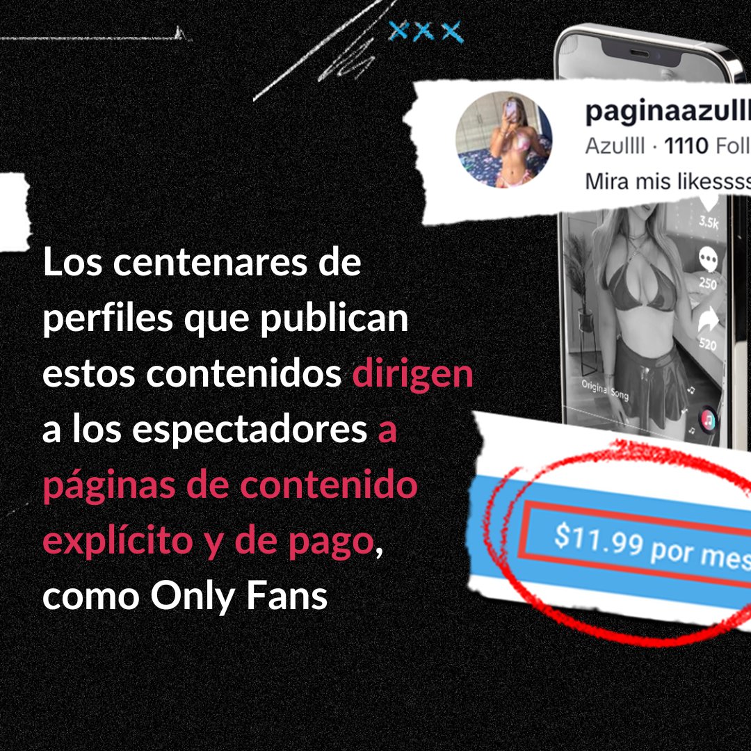 En TikTok, una red social que usan menores de edad, hay vídeos de adultos imitando gestos sexuales, gemidos y expresiones eróticas. Los perfiles que los publican dirigen a páginas de contenido explícito y de pago, como OnlyFans. ¿Cómo afecta esto? 👉bit.ly/3VVtGSD 🧵