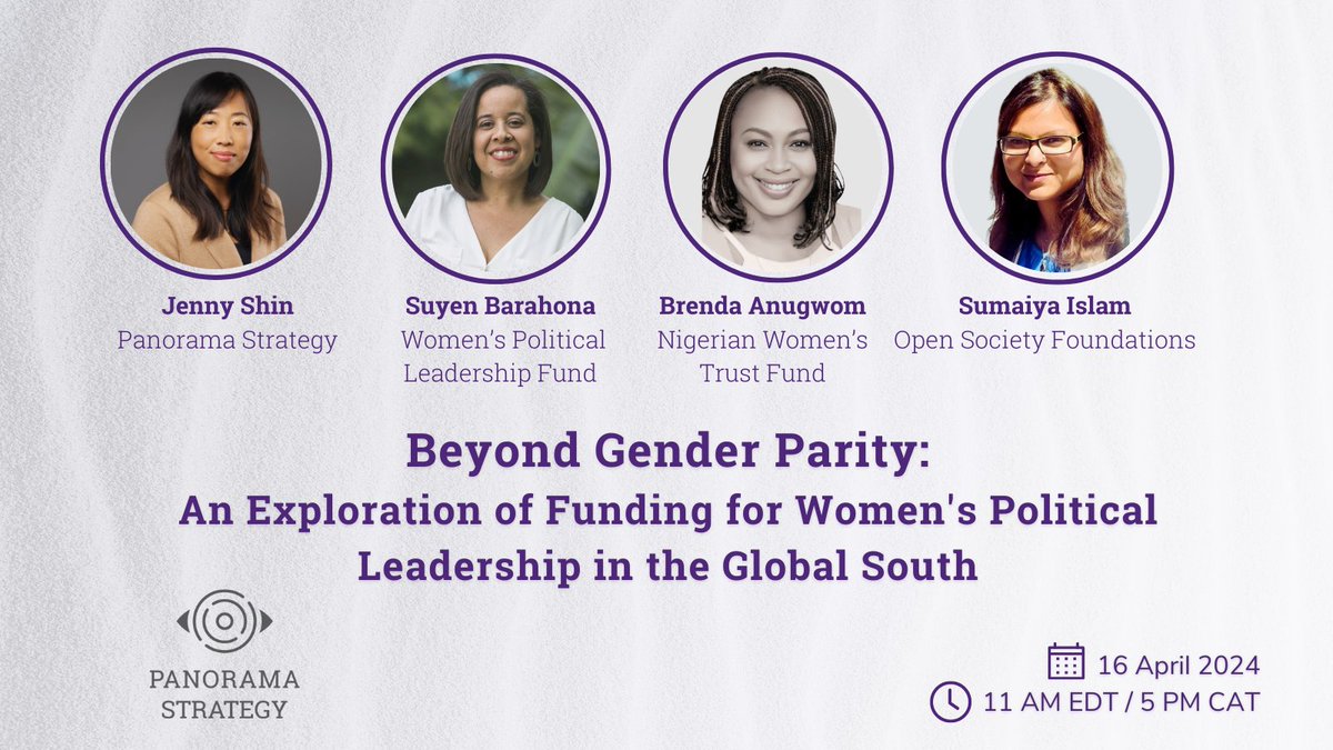 Join @womenfundng CEO @BeebbeeA today at 4pm for a thought-provoking webinar on 'Beyond Gender Parity: An Exploration of Funding for Women’s Political Leadership in the Global South.' Don't miss out on this insightful discussion! @OpenSocietyAfr @NDI @FordFoundation @EU_SDGN