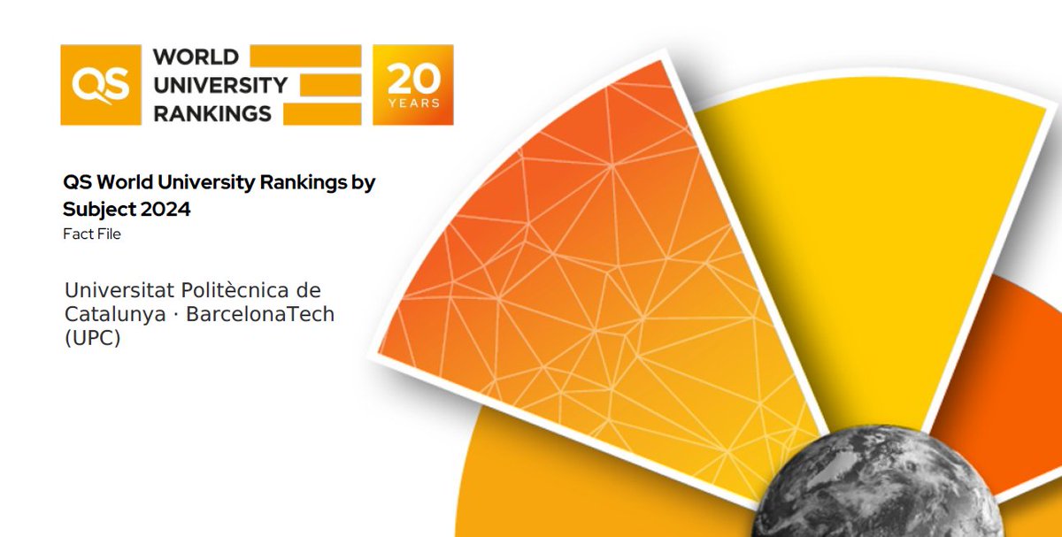 @la_UPC al Top 50 del món en Arquitectura, 26, Història de l’Art, 21-40, i Eng. Civil i Estructural, 40; entre les Top 100 en 7 àmbits + líder de l’estat en 7 disciplines, als QS WUR by Subject 2024 #QSWUR @TopUnis @worlduniranking  tuit.cat/Jqeq5 tuit.cat/2nCU5