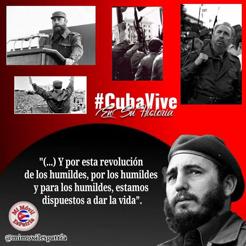 #CubaViveEnSiHistoria “(…) Y por esta Revolución de los humildes, por los humildes, y para los humildes, estamos dispuestos a dar la vida”. #FidelPorSiempre #GirónVictorioso🇨🇺