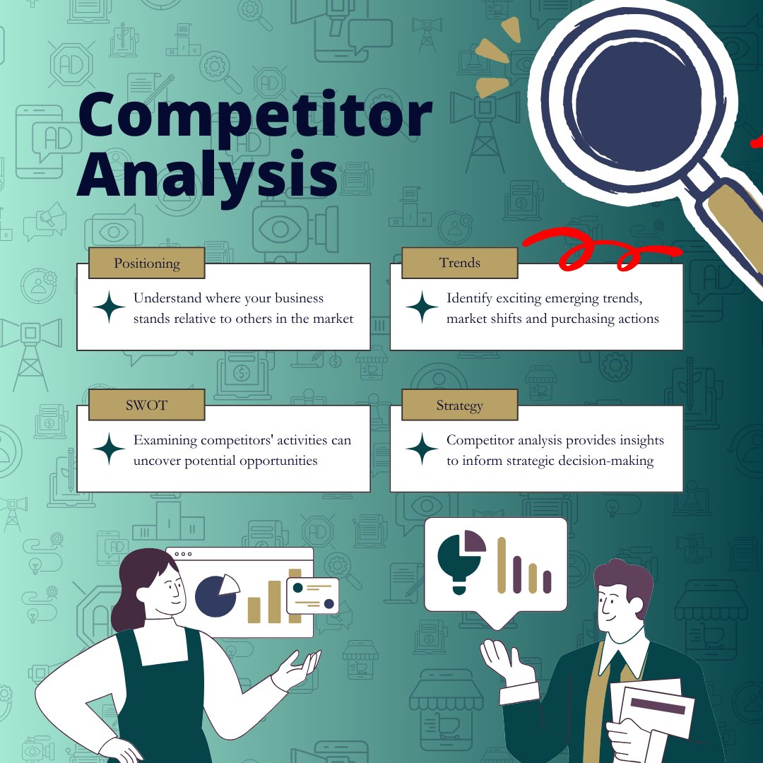 Know thy competition! Analyzing your competitors provides valuable insights into market trends, customer preferences, and areas for differentiation. Stay ahead of the game by keeping a close eye on your competitors. 

#CompetitiveAnalysis #MarketResearch 

shelleysdigital.com/2024/04/16/sma…