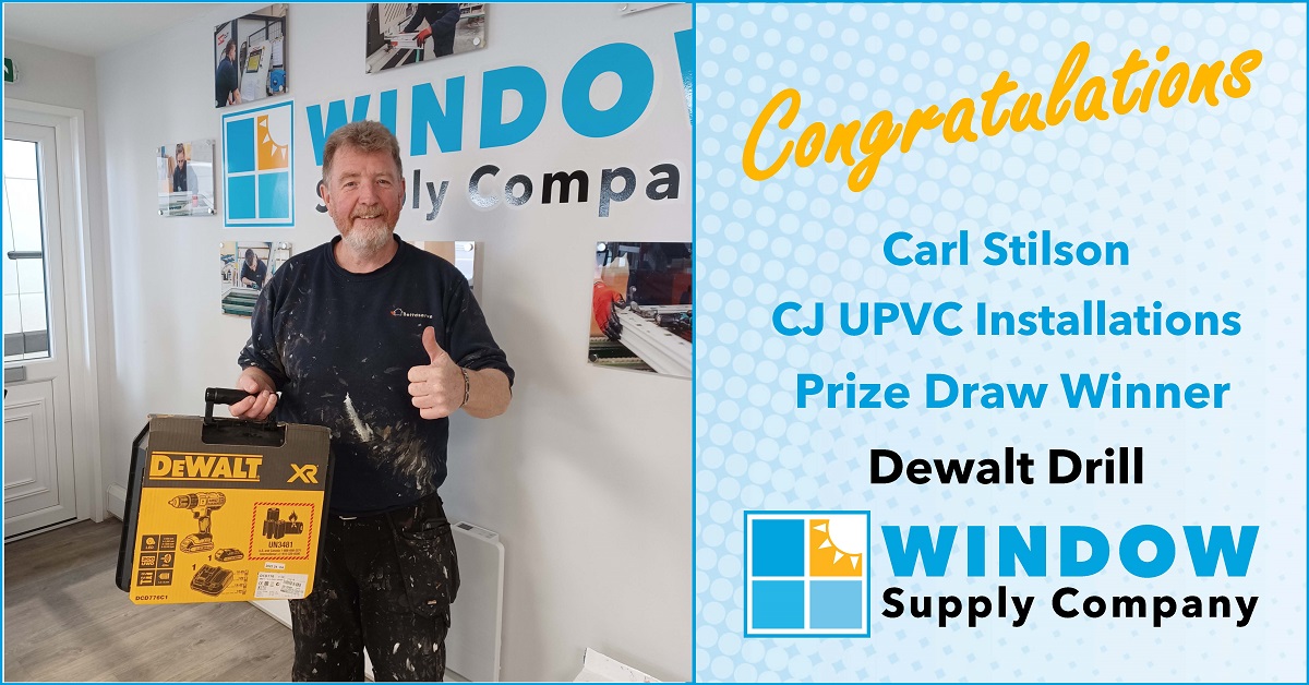 **Prize Draw Winner Announcement**

Congratulations Carl Stilson on winning the Dewalt drill, thanks for coming along, it was great to see you!

#PrizeDraw #Winner #OpenDay #Lincoln #LincolnOpenDay #WindowSupplyCompany