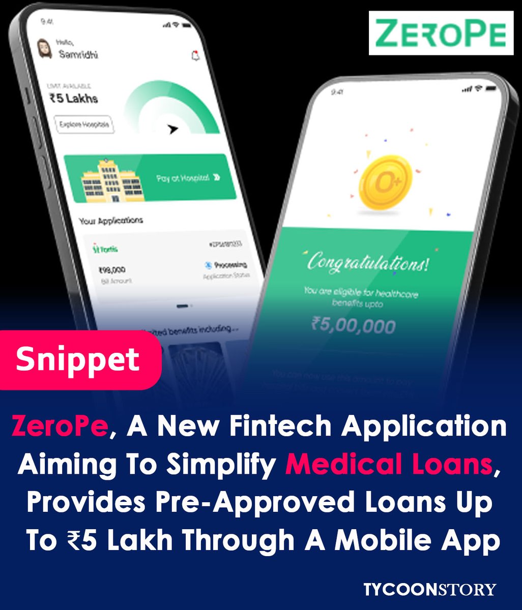TycoonStoryCo's tweet photo. ZeroPe, Ashneer Grover's latest venture, offers hassle-free medical financing.
#Fintech #MedicalFinance #ZeroPe #BharatPe #ThirdUnicorn #CrickPe #SaveIn #QubeHealth #ArogyaFinance #Neodocs #Fibe #Kenko #MykareHealth #MukutFinvest #NBFC #EMI #KYC @bharatpeindia @Ashneer_Grover https://t.co/GVB2AIZyxa