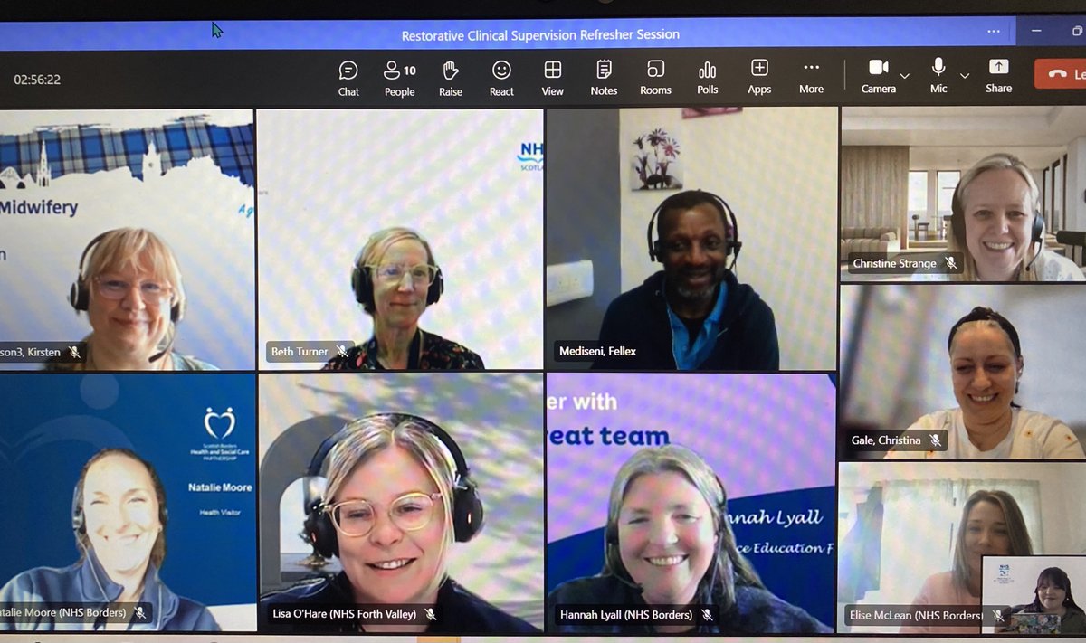 NESnmahp's tweet photo. Colleagues from NHS Lothian, NHS Borders and NHS Forth Valley joined this week for a restorative supervisor refresher session delivered by NES practice educators. More info: Clinical supervision (https://t.co/YQQfKr8Ogf) or contact your Practice Educator (https://t.co/AT9mMcwm9R) https://t.co/ZRbT2EBYSl