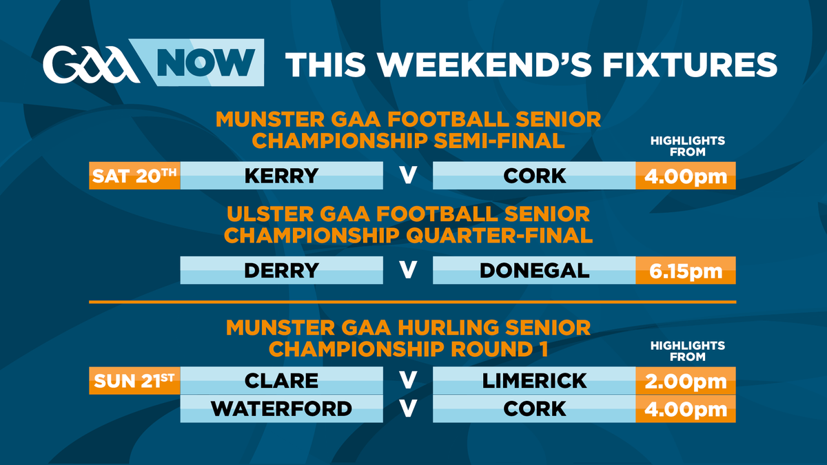 Wherever you are this weekend, #GAANOW will bring you the best of the action with clips and highlights straight to your screens from the below Senior Championship fixtures. 📲👇