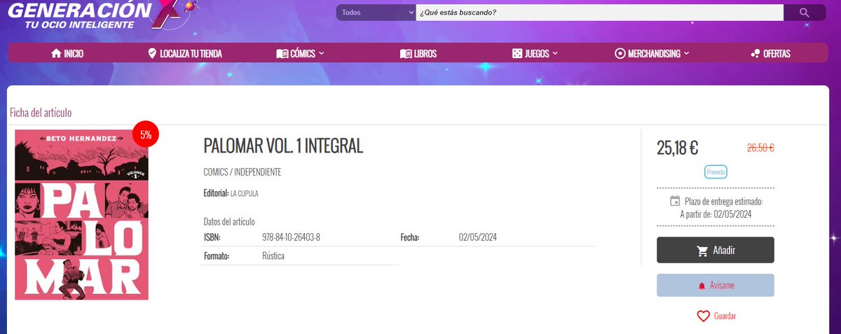 El día 10 de Mayo tendremos un eventazo en @GenXTirso. Beto Hernandez viene a firmar su obra y la charla y presentación del evento lo llevará a cabo Juan Díaz Canales. No creo que haya evento mejor para celebrar el 30 aniversario de Generación X
generacionx.es/palomar-vol-1-…
