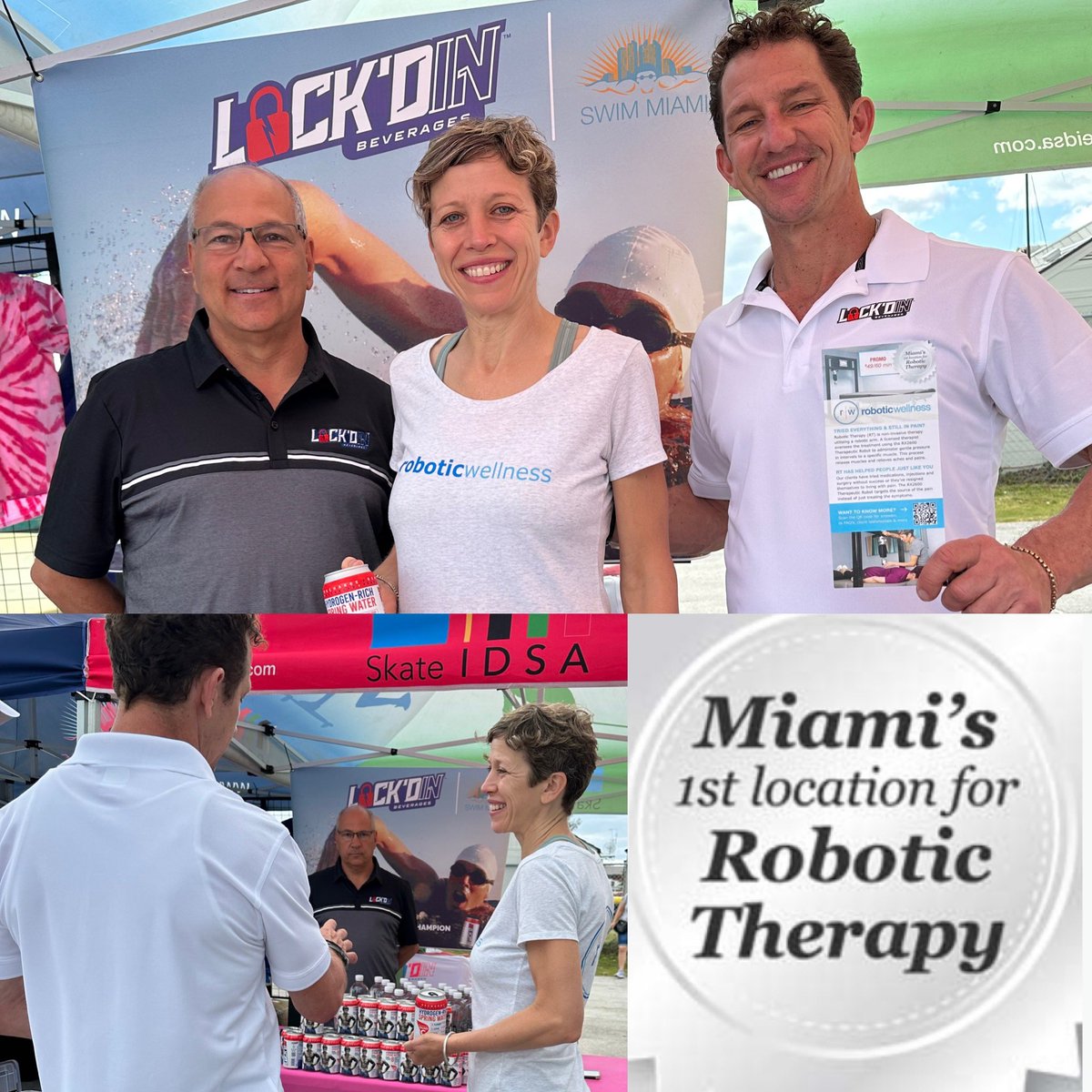 lockdinjoe's tweet photo. Robotics + Hydrogen = Faster Recovery! We met many influential people in the Miami fitness community at Swim Miami including our new friends at Robotic Wellness, Miamis 1st location for robotic therapy, who offer an innovative approach to injury recovery. #swimmiami #lockdin https://t.co/RWYOhH5IZw