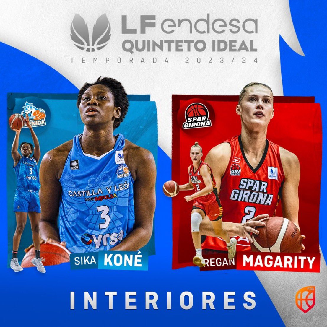 Premios #LFEndesa 🏆 Las MEJORES INTERIORES de la temporada: 🔵 Sika Koné 🔴 Regan Magarity Para mí, merecidísimo.