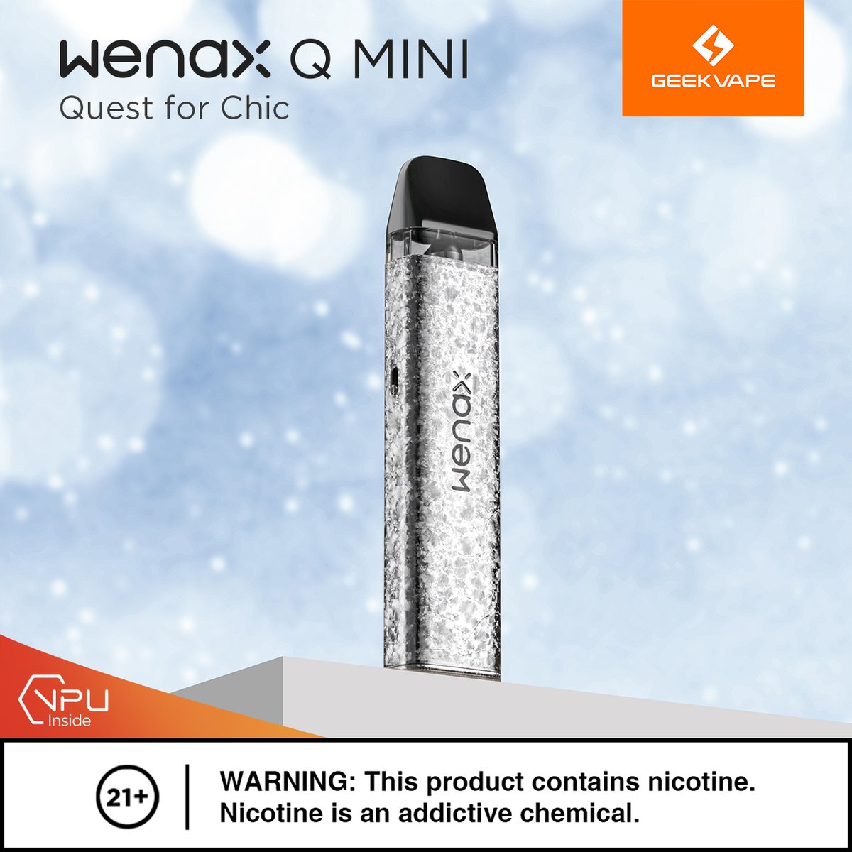 ❤Unleash sophistication with the Wenax Q Mini Silver Gem edition. #geekvape #geekvp #geekvapetech