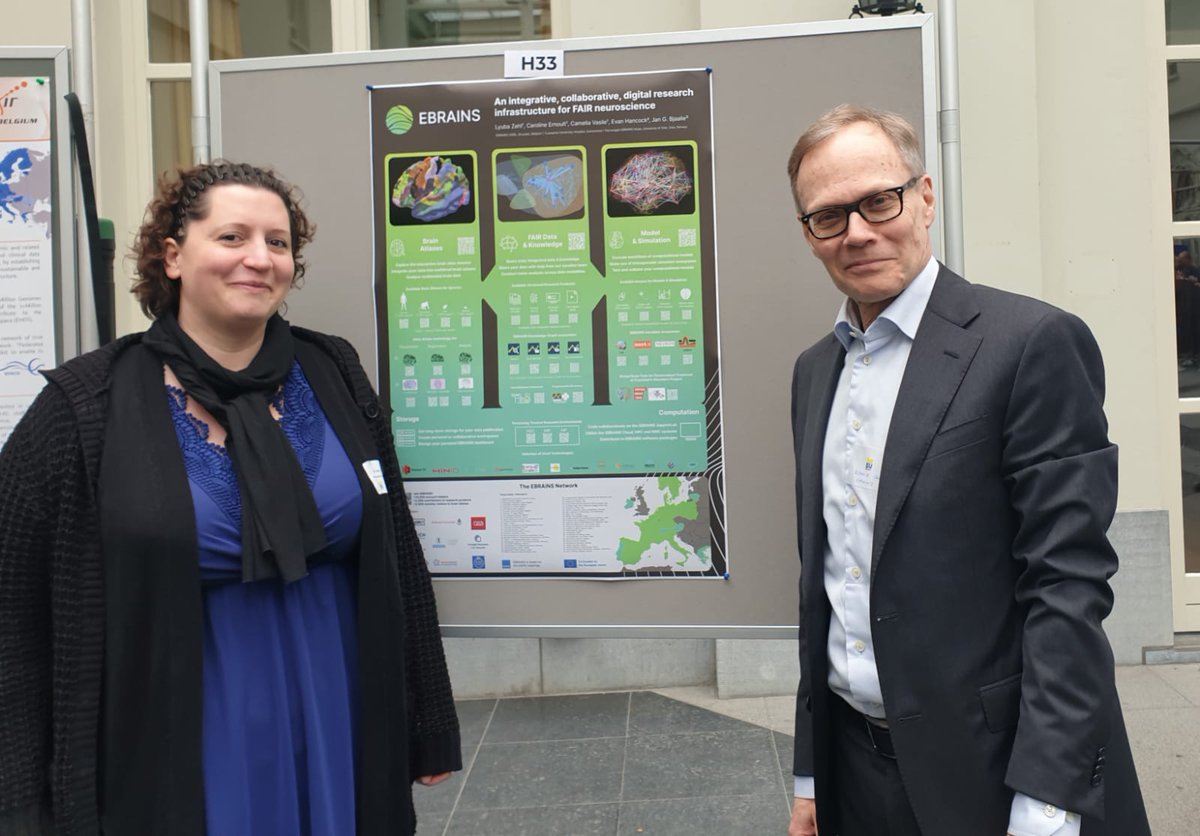Today we're at the @eoscassociation 'National Tripartite Event: Belgium' in Brussels with a poster! Come talk to us to learn about how EBRAINS can empower your research and to find out more about the latest developments in digital neuroscience!