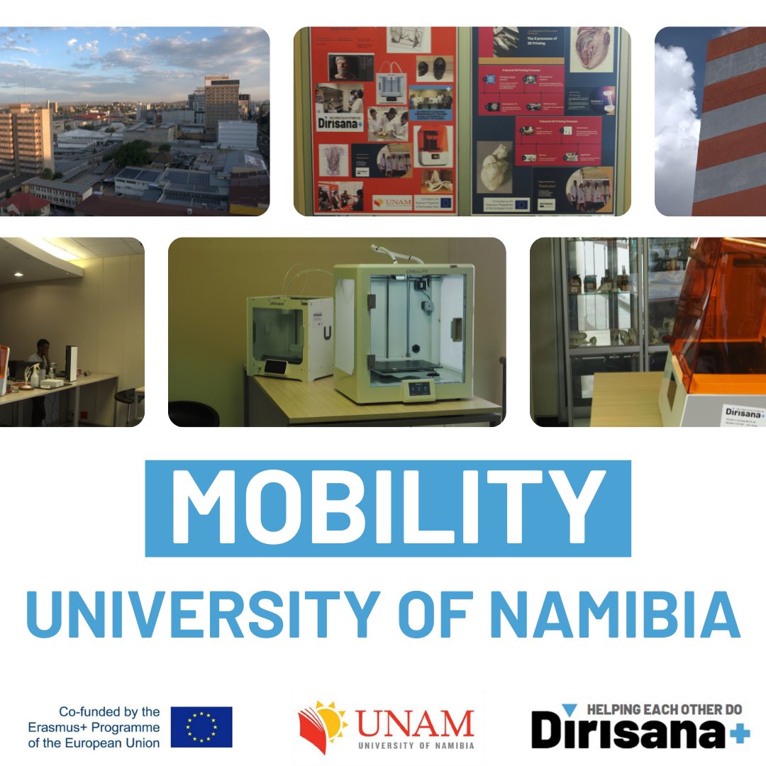 DirisanaPlus's tweet photo. Mr Marius Loots and Mr Pieter de Wet from the @UPTuks recently visited @unam_na. They provided technical training to the staff for their 3D printers and 3D printing as well as catalogued all the meshes and prints available to sell for the upcoming Dirisana+ catalogue. https://t.co/xVCxHU5cWc