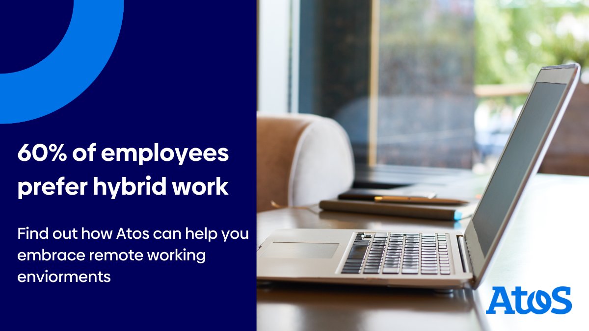 ➡️Research shows 60% of employees prefer flexible hybrid working arrangements. At Atos, we embrace hybrid and remote working environments to liberate people potential. Find out how we can help your business do the same here: atos.net/advancing-what…