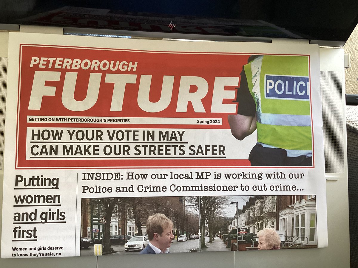 So our local #Tory Police & Crime commissioner has taken to using @UKLabour colours for his election material. No mention of his party, just his name. Clear attempt at #electoralfraud @andrewpakes_ this is shocking