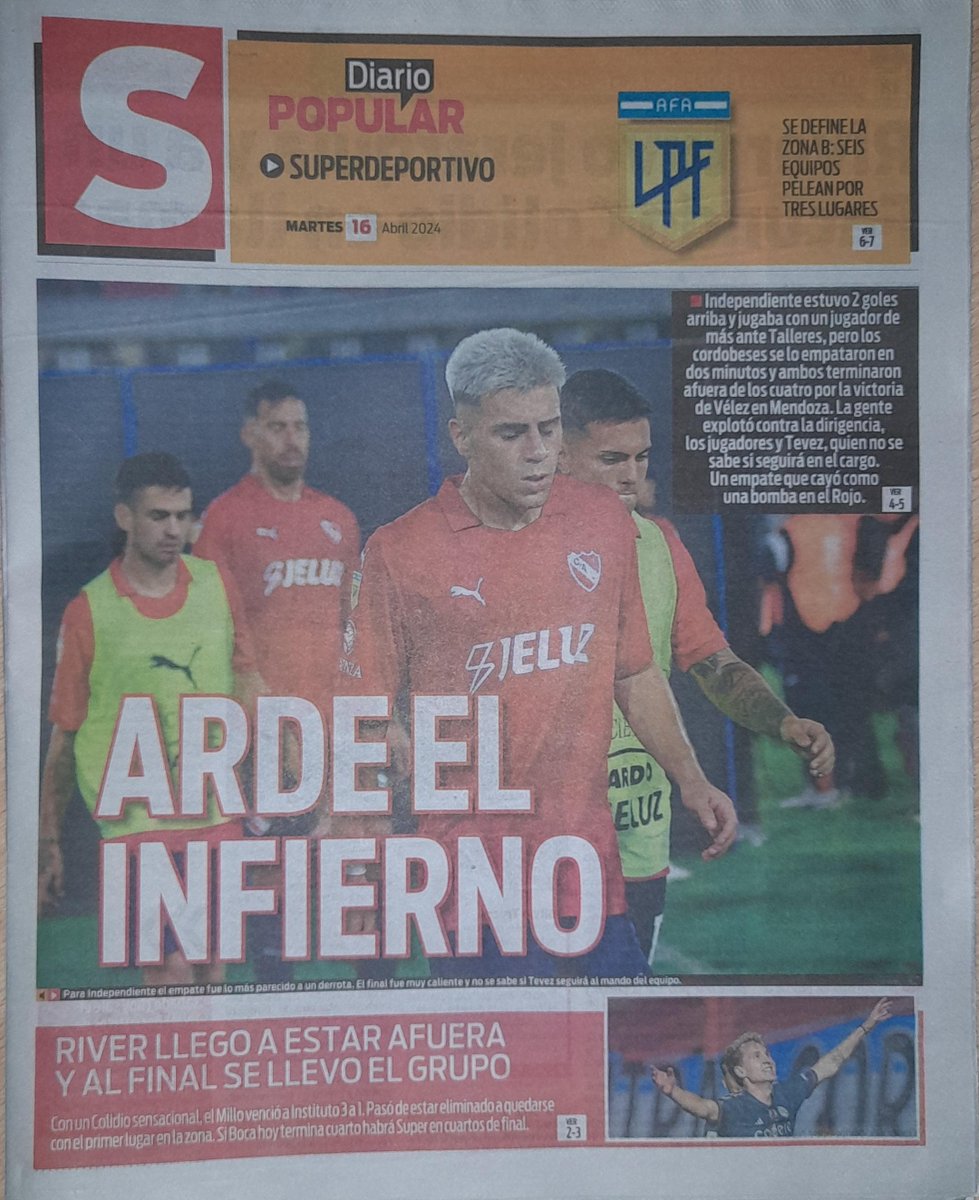 #BuenDía y #BuenMartes para todos!!
A continuación, las portadas de los diarios de hoy   #Martes 16/04/2024 #16DeAbril #16Abril2024 #16A.

#Superdeportivo 
#DiarioOlé