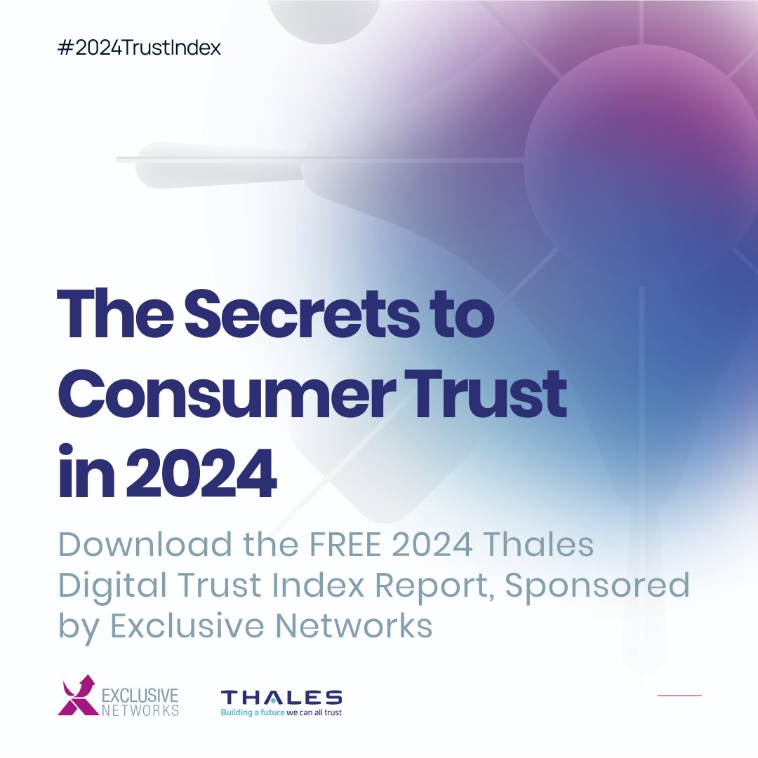 EXN_Networks's tweet image. Are your customers losing business due to a lack of digital trust?
Learn how to help your customers build back trust and thrive in the digital landscape with @thalescloudsec: cpl.thalesgroup.com/digital-trust-…

#WeAreExclusive #ThalesCloudSecurity
