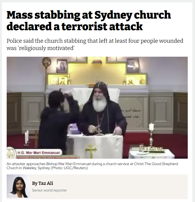 Well at least it didn't say it was a predominantly peaceful but slightly stabby demonstration from a colonially oppressed member of a religion of peace.

🤪
