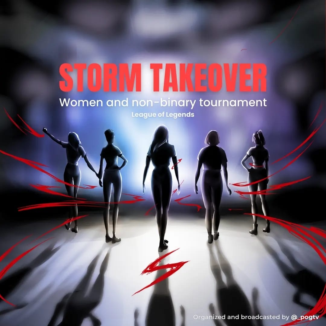 🇬🇧 Storm Takeover is a League of Legends tournament open to women and non-binary individuals, as well as teams with at least two French players. Open qualifiers are scheduled to ensure that every team has a chance during the tournament. More infos coming soon 🌟