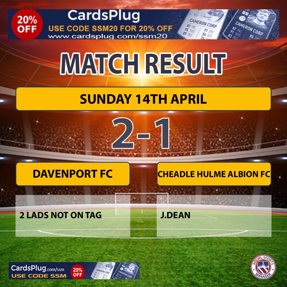 Loss on sun by the odd goal, fitness killed us off towards the end small squad due injuries etc 4 games to go before a much needed break - highlight of the game their RB spouting he’s was on tag numerous times and that’s why “we ain’t getting wigged up” gotta love Sunday league