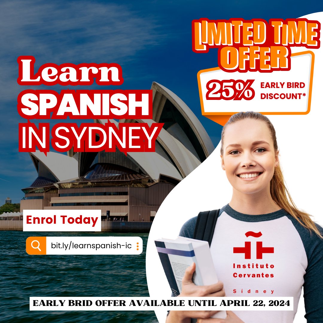 You're still on time to register to Spanish classes in Sydney and with an unbeatable 📷 25% Early Bird discount until April 22nd! What are you waiting for? 📷 Enrol today at bit.ly/learnspanish-ic