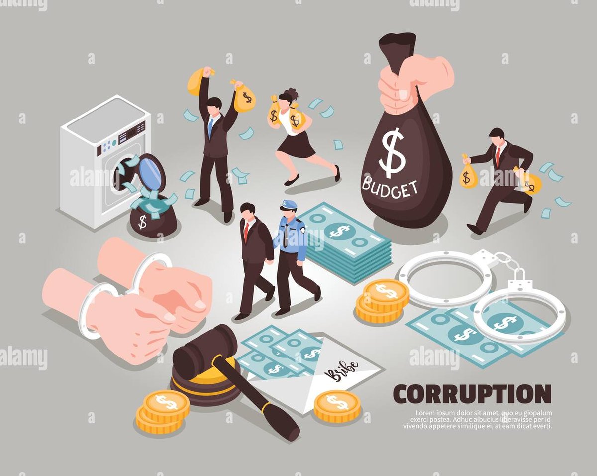 Corruption can entail a variety of actions, including giving or accepting bribes or inappropriate gifts, double-dealing, and defrauding investors,bsenteeism ,late coming, money laundering, etc. #ExposeTheCorrupt