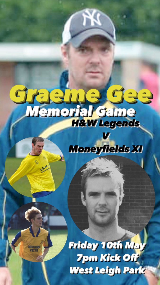 𝐆𝐑𝐀𝐄𝐌𝐄 𝐆𝐄𝐄 𝐌𝐄𝐌𝐎𝐑𝐈𝐀𝐋 𝐌𝐀𝐓𝐂𝐇 Westleigh Park will play host to the Graeme Gee Memorial Game in May, we look forward to seeing the local and wider communities come together to celebrate the life of a simply fantastic individual! #HWFC #COYH