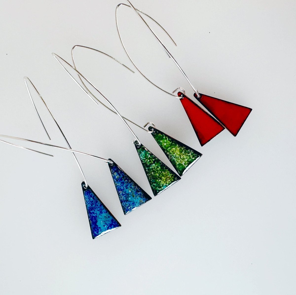 Enamel Triangle Drop Earrings tuppu.net/70d9878b #shopsmall #giftideas #MHHSBD #HandmadeHour ##UKGiftHour #inbizhour #bizbubble #UKHashtags #EnamelEarrings