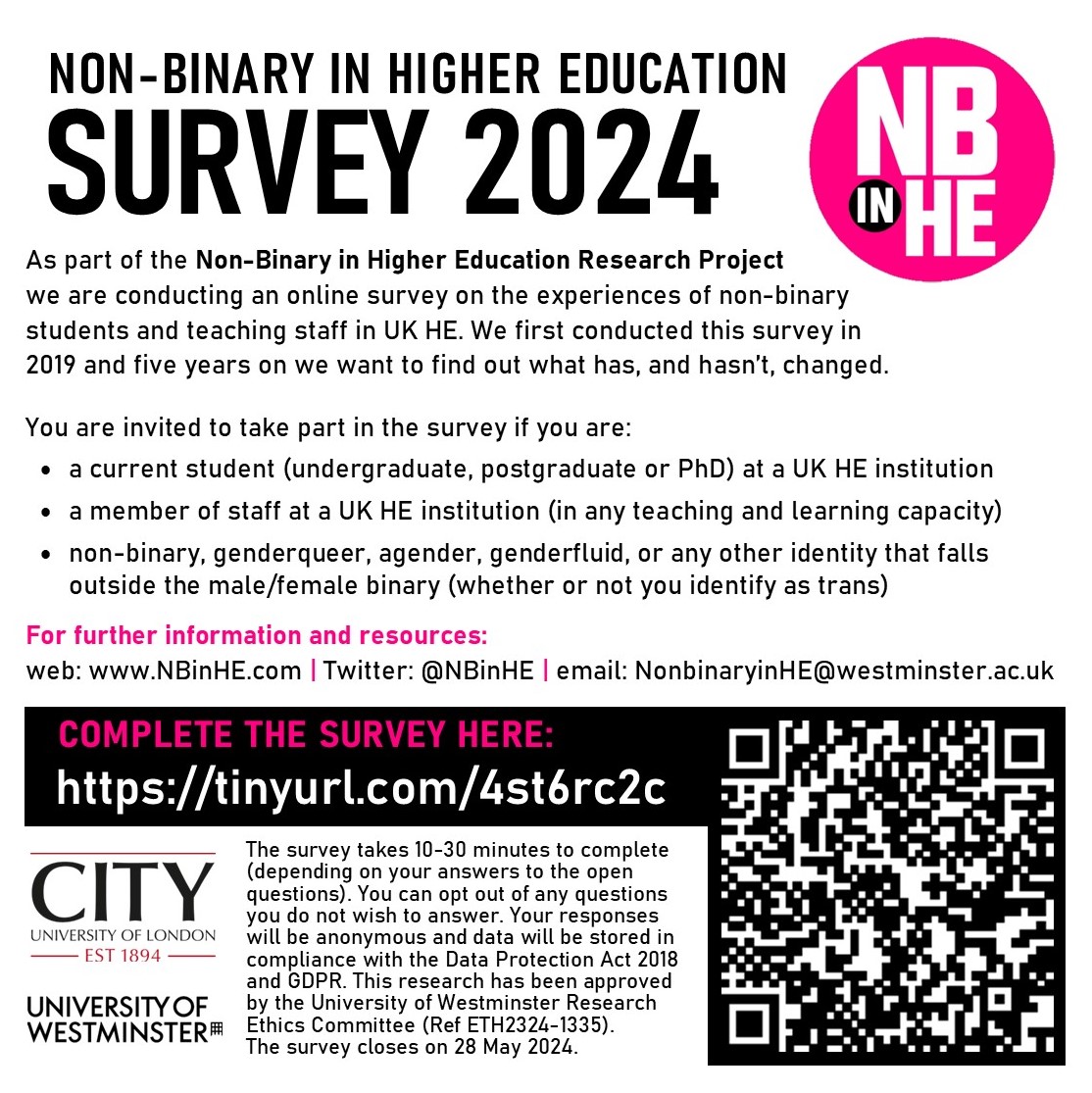 NBinHE's tweet photo. Calling all non-binary students and staff in UK Higher Education...our 2024 Survey is now open. We would like to invite you to share your experiences of HE by filling it in: https://t.co/gjQuFMwX0b https://t.co/AwDaElxMse