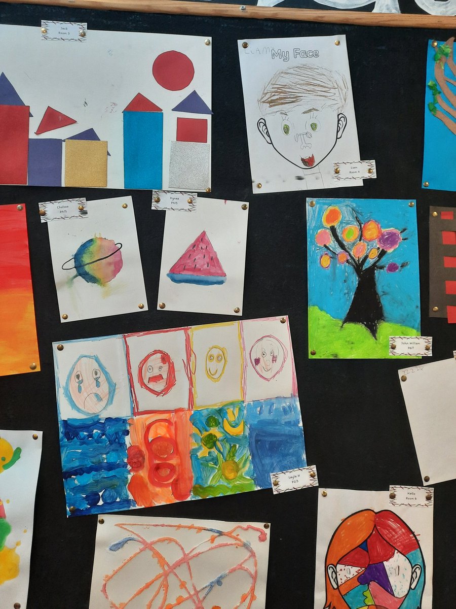 MrsHorne10's tweet photo. Our Art Gallery in the foyer @HareleeshillPS has had an update with some more recent pieces of artwork. #itsSLC https://t.co/OH7Kh7gXBu