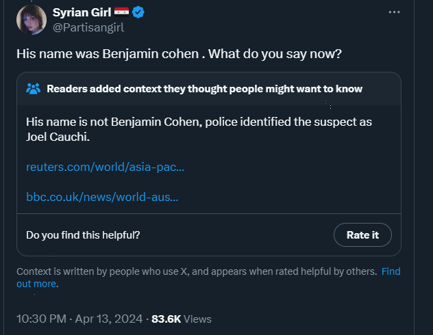 With Benjamin Cohen now lawyering up, Syrian Girl is going to regret this post for the rest of her life