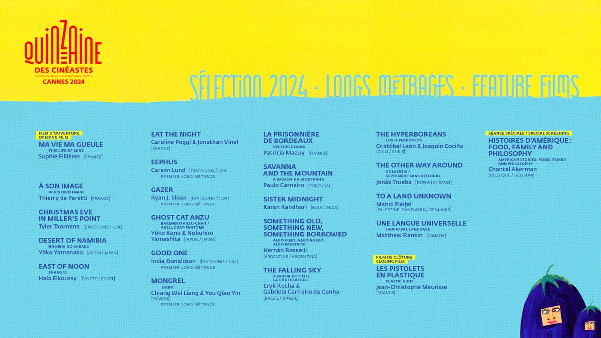 Quinzaine's tweet photo. Découvrez la sélection de la 56e Quinzaine des Cinéastes ! ✨

Plus d'info ici: https://t.co/0dtmxahJMh

Retrouvez-nous à Cannes du 15 au 25 mai #quinzaine2024 https://t.co/2I2oMeAaiS