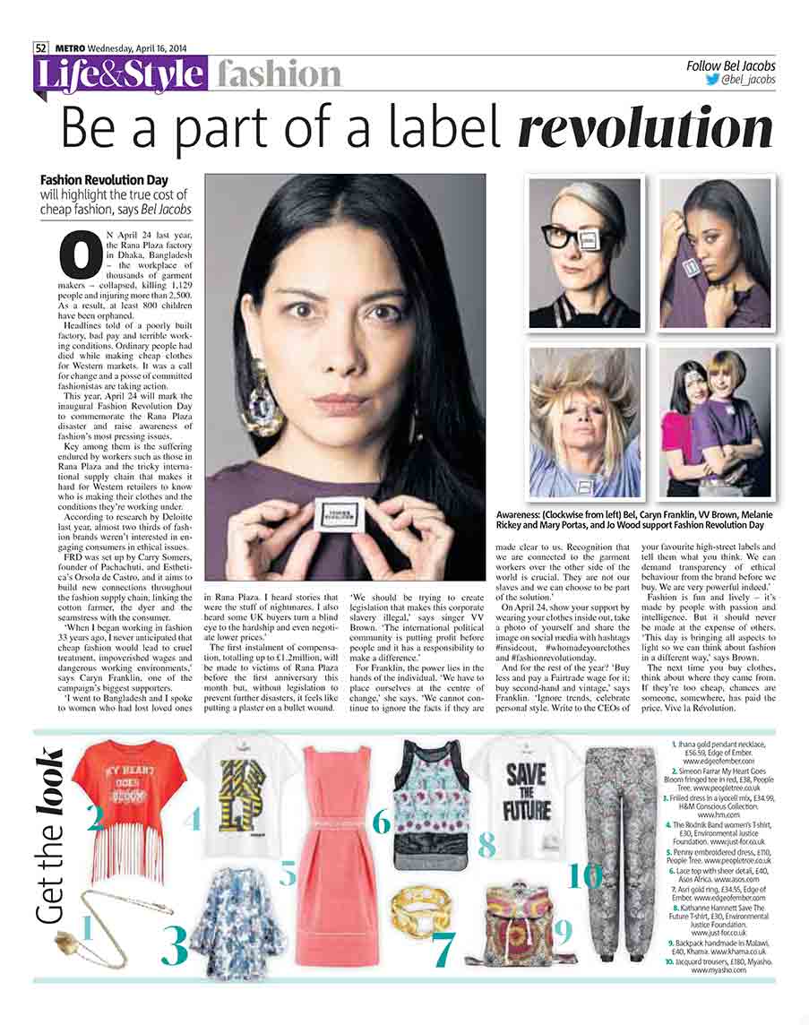 It's 10 years of @Fash_Rev. This is the page I created to cover its launch, while I was fashion editor at Metro. 

So strange to see it again!

This Sat 20th, the @IslingtonClimat co-hosts to co-host a Fashion Revolution #MendinPublicDay

Join us: eventbrite.co.uk/e/mend-in-publ…