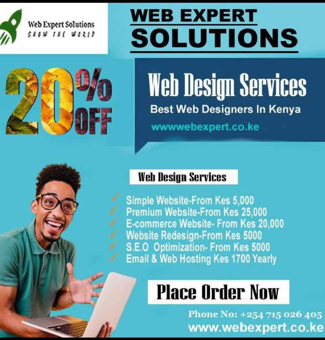 Get 20% OFF on all our web services! Elevate your online presence today with our expert solutions. 
webexpert.co.ke
Contact +254 715 026 405
 #WebServices #SpecialOffer #webdesign #webhosting #SEO  #domainregistration #searchengines #GoogleSearch #cryptocrash #dek67
