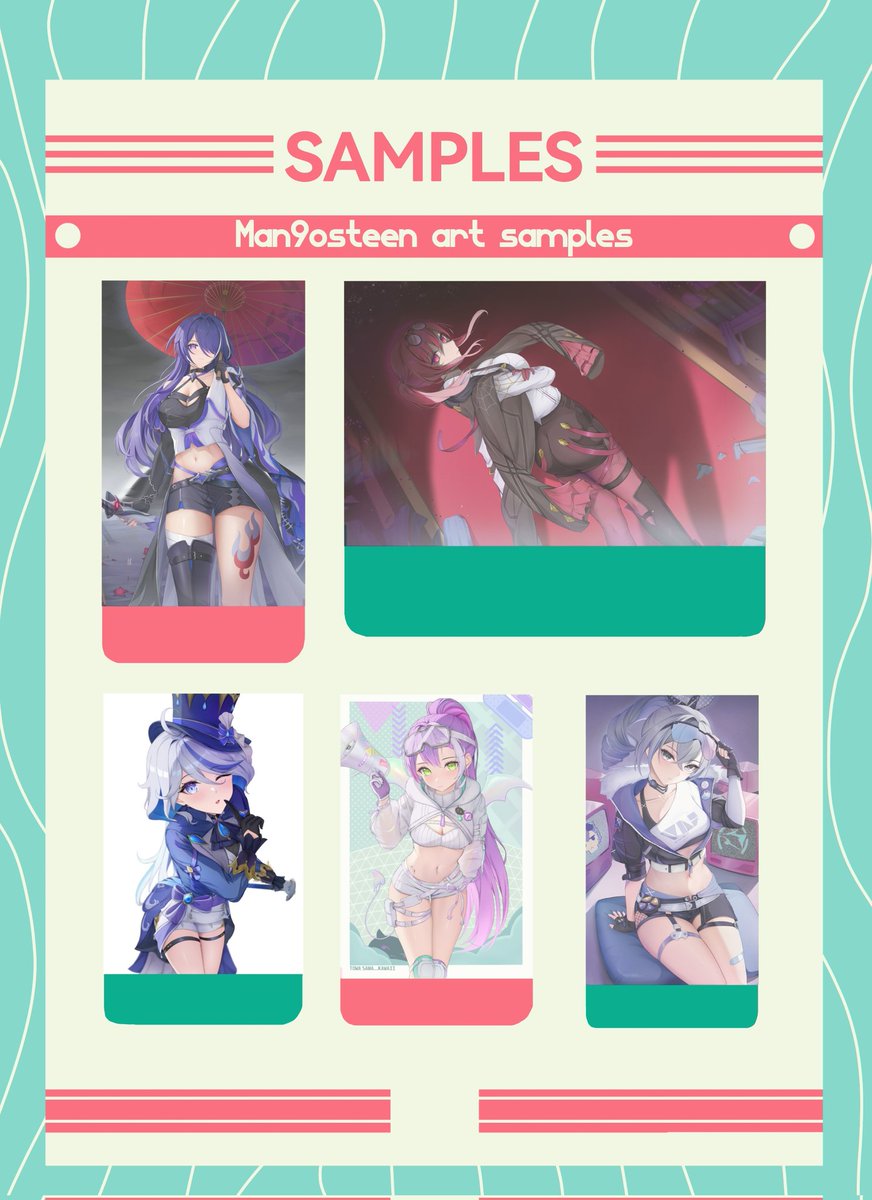 Hello!!
My commission are open(^^)

You can dm me on Twitter or Discord if you're interested. Retweet are very well appreciated.

Thank you!!
#commissionsopen #CommissionSheet #commissionart #commission