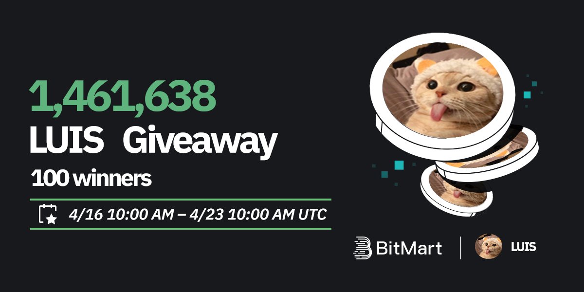 🌟 #BitMart X #LUIS #Airdrop 🌟

1⃣Follow <a href="/BitMartExchange/">BitMart</a> &amp; <a href="/BitMartResearch/">BitMart Research｜$BMX HODLer</a> &amp; <a href="/TongueCatLuis2/">LUIS 👅🐈</a>
2⃣Join t.me/BitMartExchange &amp; t.me/tonguecatluis
3⃣RT &amp; Tag 3 frds &amp; Like
4⃣Fill in forms.gle/iUme5tDn75xRop…

🎁 100 winners / 1,461,638 $LUIS
Register 👉