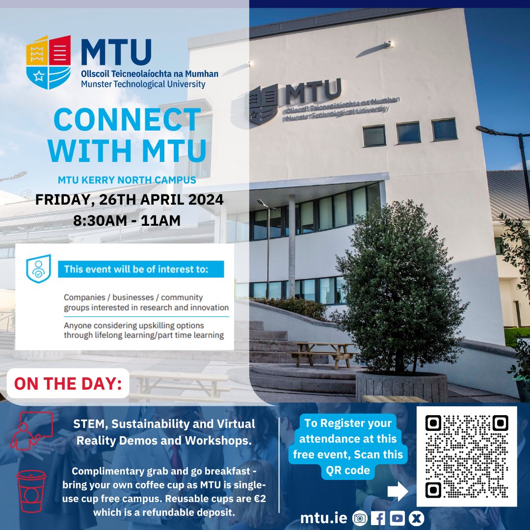 South West Gnó (@swgskillnet) on Twitter photo This is a perfect opportunity for anyone thinking about part-time or lifetime learning upskilling options. Connect with MTU, is a networking event for companies, community groups & the general public to connect & browse with the departments, staff & students <a href="/MTU_ie/">Munster Technological University</a> N. Campus. This is a perfect opportunity for anyone thinking about part-time or lifetime learning upskilling options. Connect with MTU, is a networking event for companies, community groups & the general public to connect & browse with the departments, staff & students <a href="/MTU_ie/">Munster Technological University</a> N. Campus.