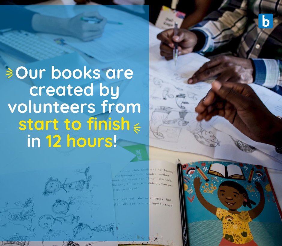 Our events are exciting! Creative teams made up of professional volunteers work together to produce bright, beautiful African picture books in just one day. We have hosted 22 @bookdash events and created 200 books! Find out more at bookdash.org/book-dash-even… #everychild100books