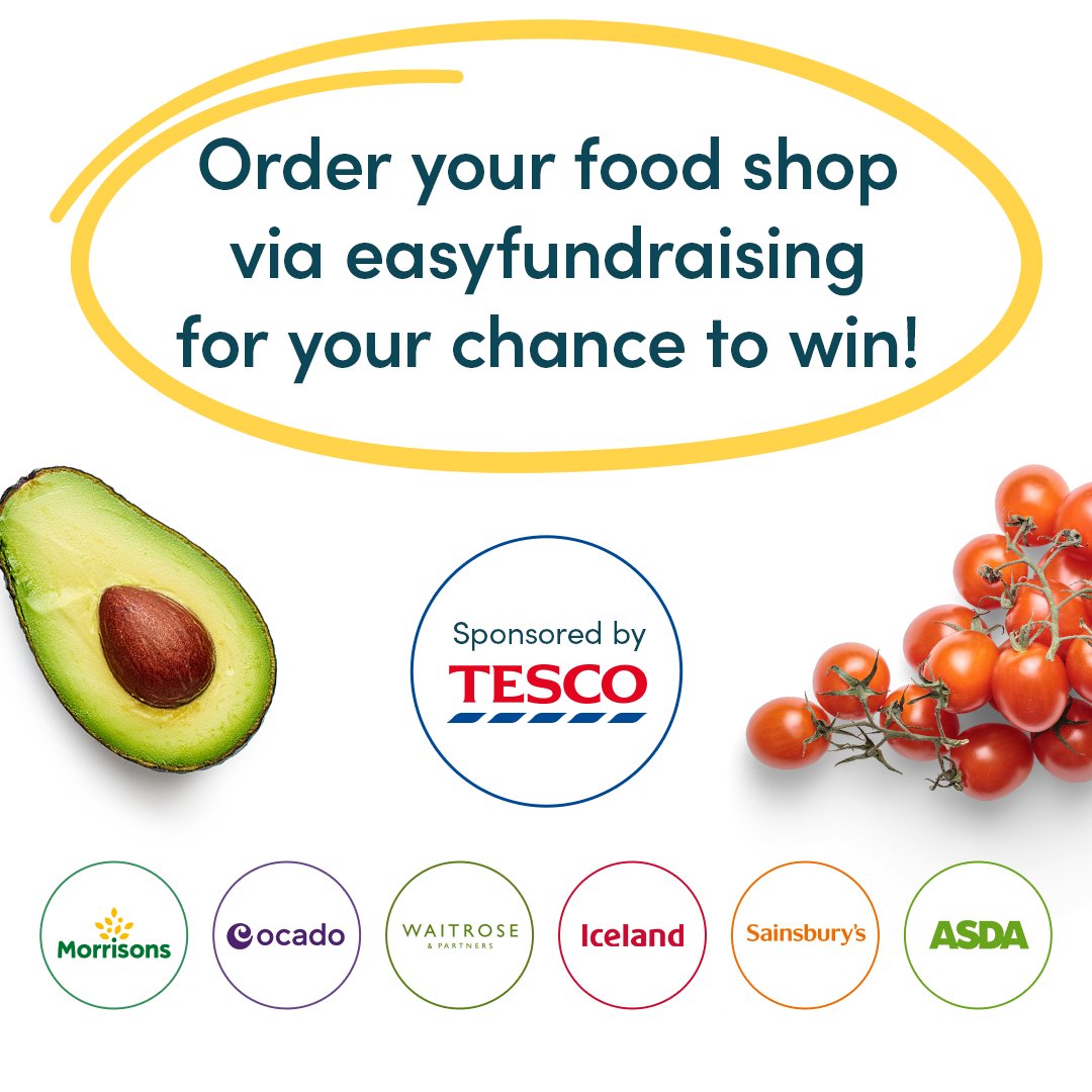 Win back the cost of your food shop! 🍅 Order from Tesco, Morrisons, ASDA, Sainsbury’s, Waitrose, Iceland, and Ocado via easyfundraising before April 28th for your chance to win. Earn a free donation for your cause with every shop! 👉 bit.ly/3vld1gx