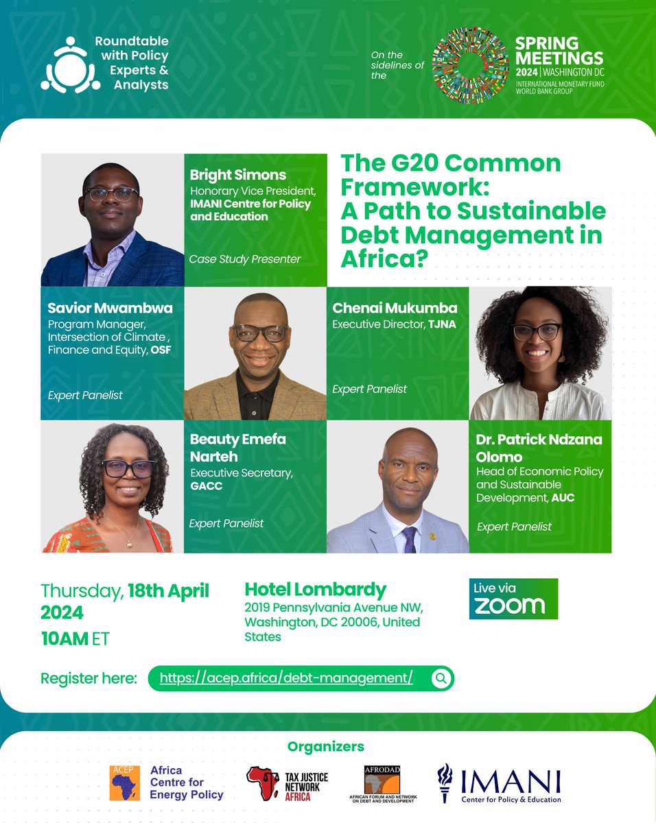 Join our honorary veep, @BBSimons & other experts as they unpack crucial insights into the conditions necessary for the success of multilateral interventions & anticipated debt sustainability in Africa. 📅 18th April, 2024 Register: ow.ly/mLj350RgWju #IMANIAfrica