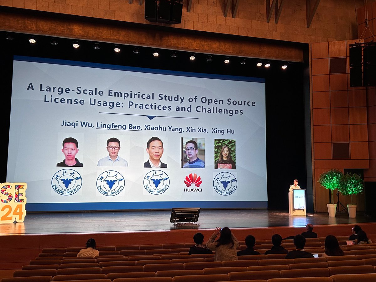 A Large-Scale Empirical Study of Open Source License Usage: Practices and Challenges being presented now.