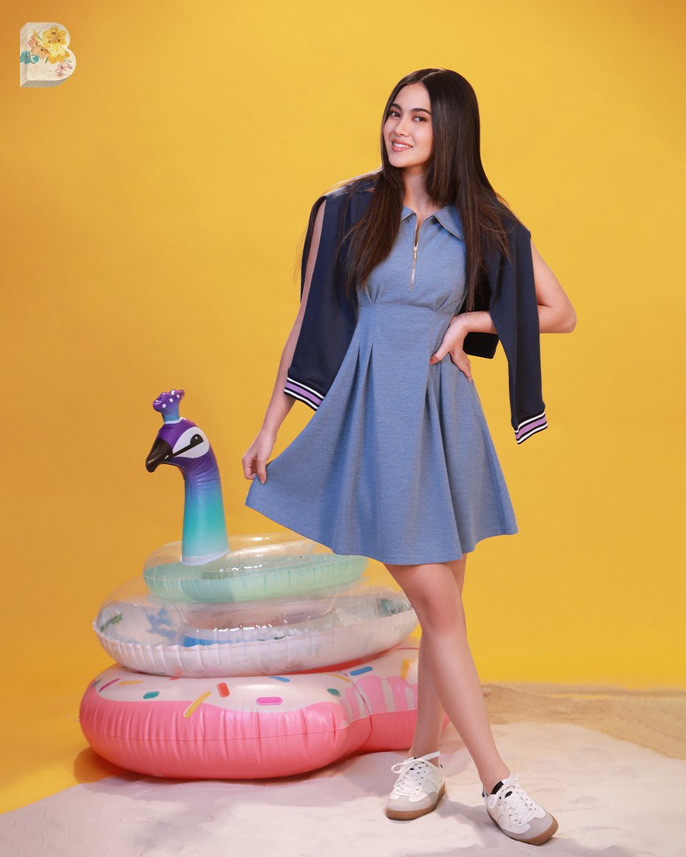 Summer vibes in full swing! Get ready to turn heads in #AtashaMuhlach's dreamy summer dress. 💃 Get her #BENCHSummer2024 look: Dress (YDO0284) P1399.75 Pullover (YTJ0328) P799.75