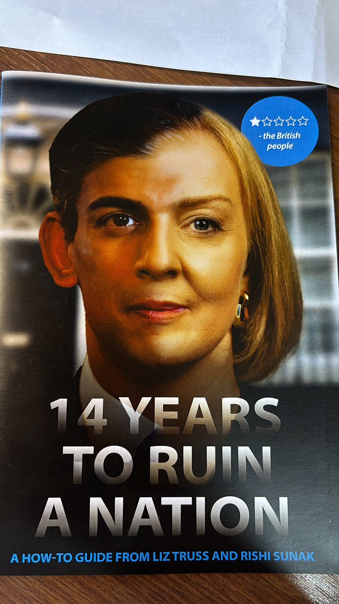 Labour’s Jonathan Ashworth has done the rounds of the Commons press gallery hawking this pamphlet fit with a frankly chilling photoshop job of Rishi Sunak and Liz Truss