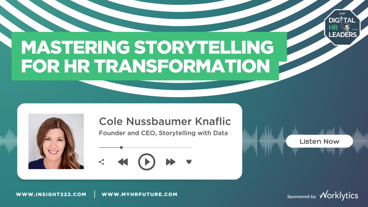 How HR professionals can master storytelling with data myhrfuture.com/digital-hr-lea… The brilliant @storywithdata joins me to discuss how to plan, create and deliver stellar presentations - key skills for #HR #Learning #PeopleAnalytics professionals via @Worklytics @myHRfuture