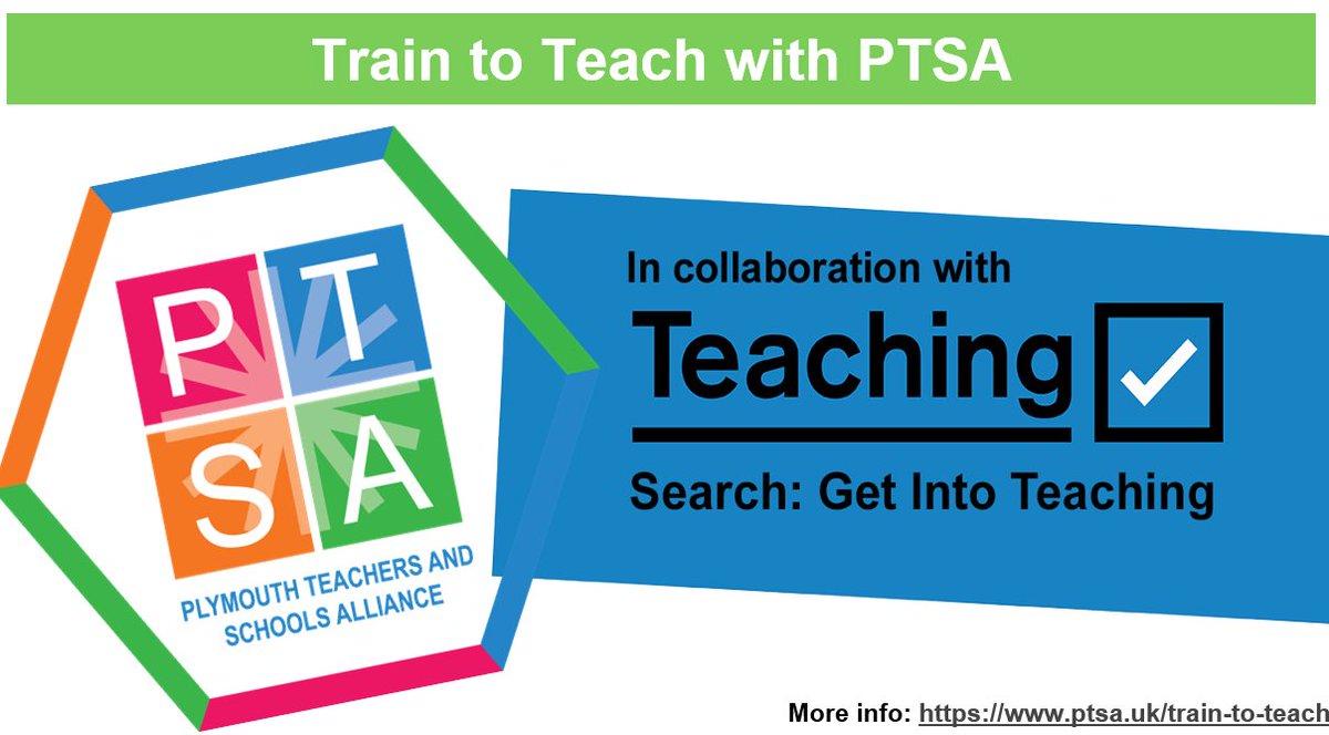 PTSA (@plymouthtsa) on Twitter photo Primary School Direct is a one year, full time, school-based route into teaching. Based in a Plymouth primary school, & taught by Plymouth Marjon University.
To apply: …duate-teacher-training.service.gov.uk/course/1T7/286L
For more info: ptsa.uk/train-to-teach/ or email: info@ptsa.uk
<a href="/marjonuni/">Plymouth Marjon University</a> <a href="/CiaraEMoran/">Ciara Moran</a> Primary School Direct is a one year, full time, school-based route into teaching. Based in a Plymouth primary school, & taught by Plymouth Marjon University.
To apply: …duate-teacher-training.service.gov.uk/course/1T7/286L
For more info: ptsa.uk/train-to-teach/ or email: info@ptsa.uk
<a href="/marjonuni/">Plymouth Marjon University</a> <a href="/CiaraEMoran/">Ciara Moran</a>