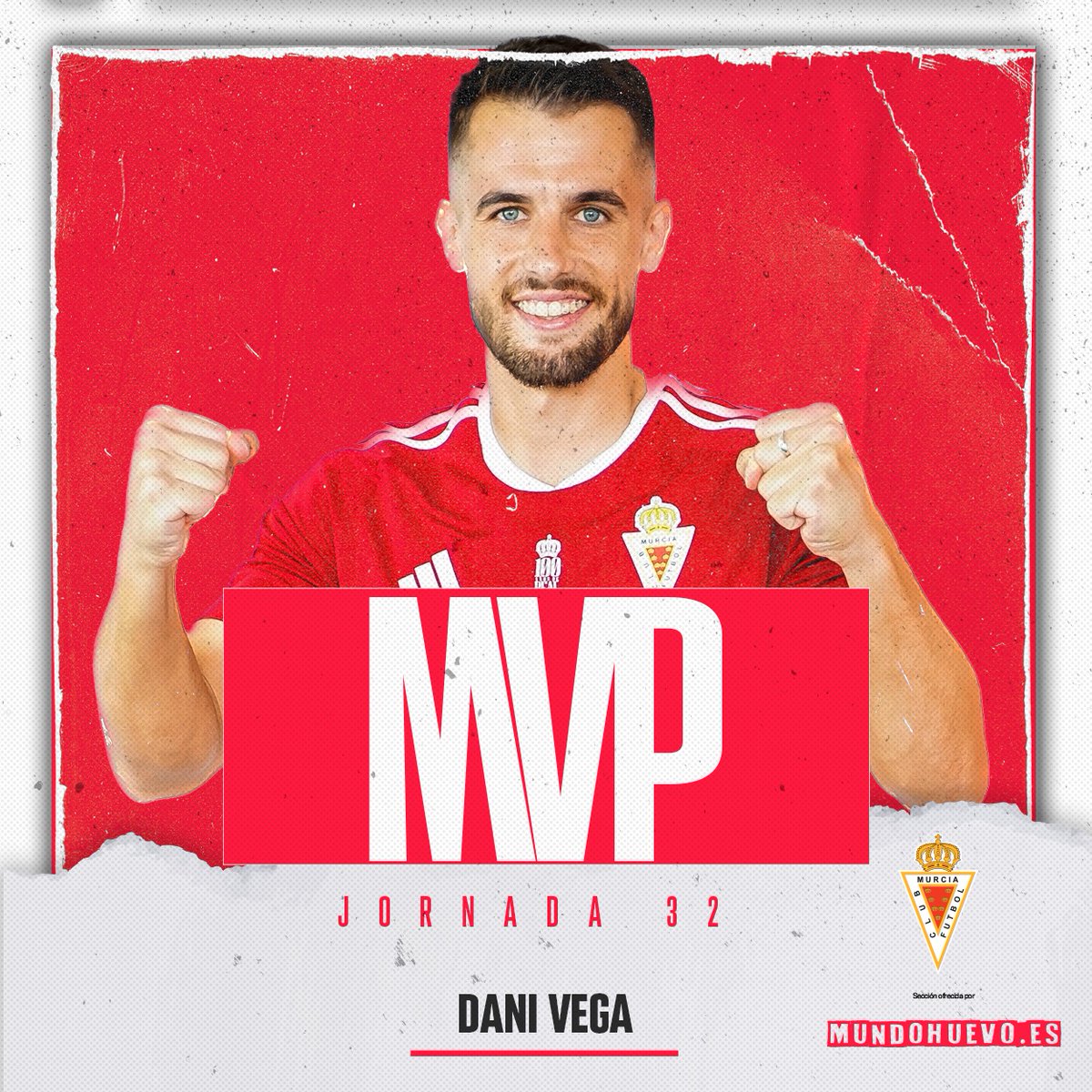 realmurciacfsad's tweet photo. J32 | ⭐️ El 𝗠𝗩𝗣 @Mundohuevo_es del #RealMurciaMelilla es @danivega_10 

💪 ¡𝘌𝘯𝘩𝘰𝘳𝘢𝘣𝘶𝘦𝘯𝘢! https://t.co/Cb5K212o3t