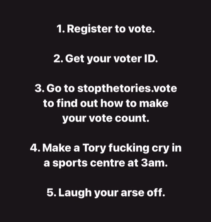 Last day today..don't forget to register to vote..lets get them ALL OUT..#Toryscum #ToriesUnfitToGovern #Toriesout <a href="/RishiSunak/">Rishi Sunak</a> <a href="/GOVUK/">GOV.UK</a> #ToryLies