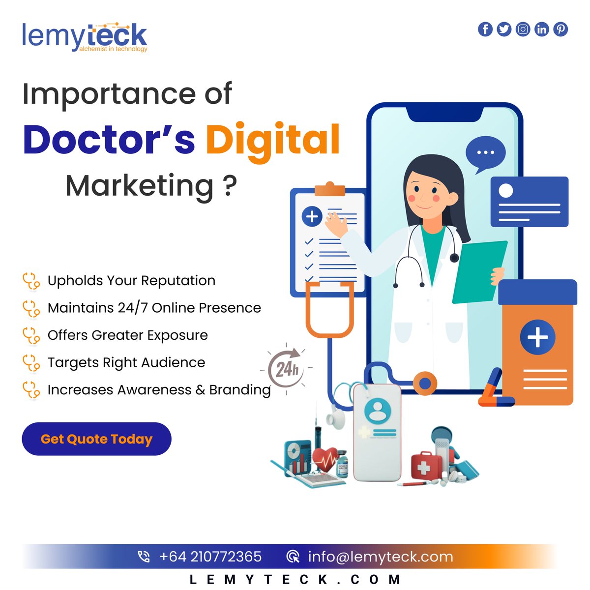 🚀Elevate your practice with expert marketing solutions. Uphold your reputation, maintain 24/7 🕒online presence, get greater exposure👀, target the right audience, increase awareness & branding. Get a quote today! #lemyteck #DigitalHealthNZ #HealthTechNZ #DigitalMarketingNZ