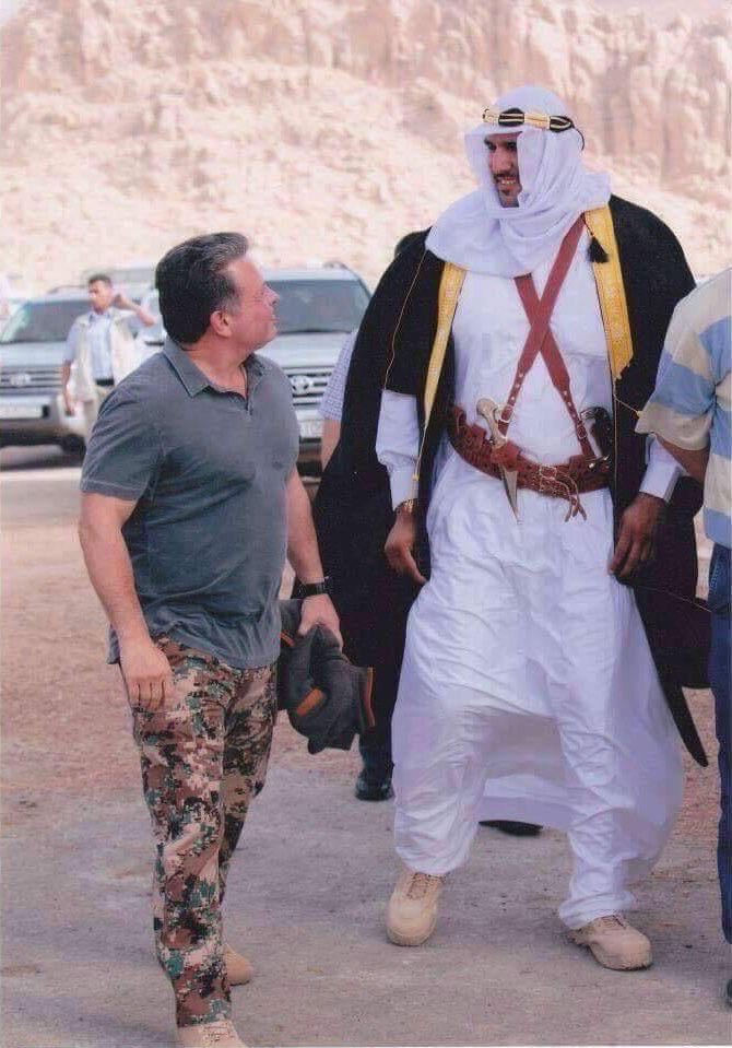 King of Jordan (left) with a tribal leader