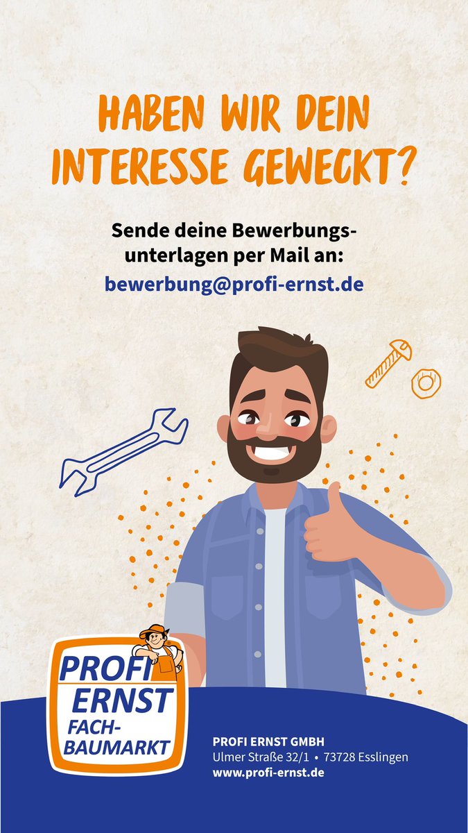 ProfiErnst's tweet photo. Wir suchen Verstärkung 🦾 werde Teil des @ProfiErnst Teams und bewerbe Dich jetzt ! #machswieeinprofi #profiernst #esslingen #job #Stellenangebot https://t.co/L4Nx74fkTG