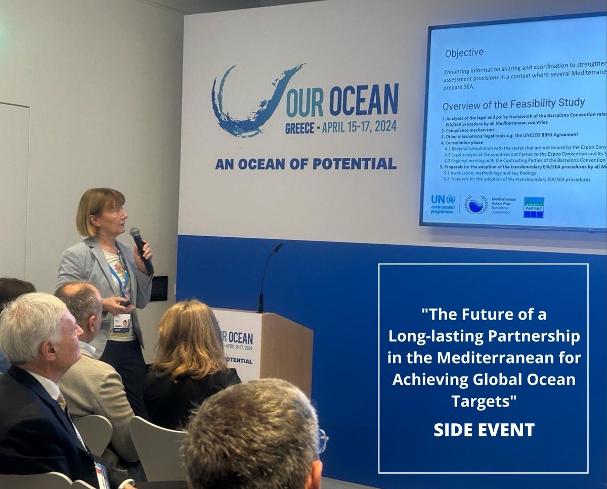 🔊Live from the @OurOceanGreece conference in Athens, where PAP/RAC is participating in a side event to discuss long-lasting partnerships in the #Mediterranean to achieve global ocean targets 🌊🎯
.
#Act4Med #BarcelonaConvention 
@InfoRac